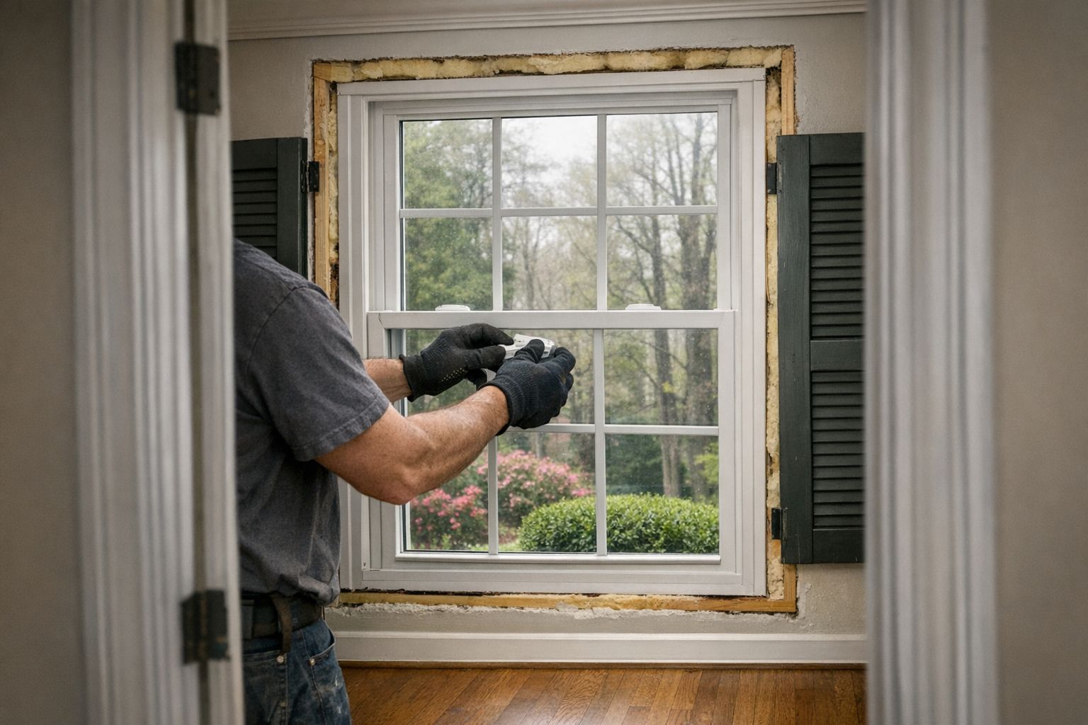 Newly installed double-hung replacement window in a Silver Spring, MD home
